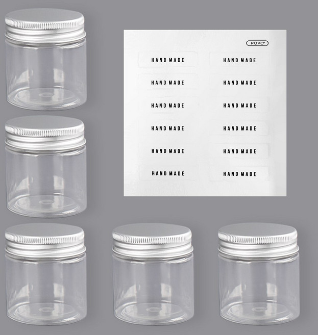 포포라운지 화장품 공병 플라스틱 크림 원료 소분 용기 샘플병, 5개, 50g 투명