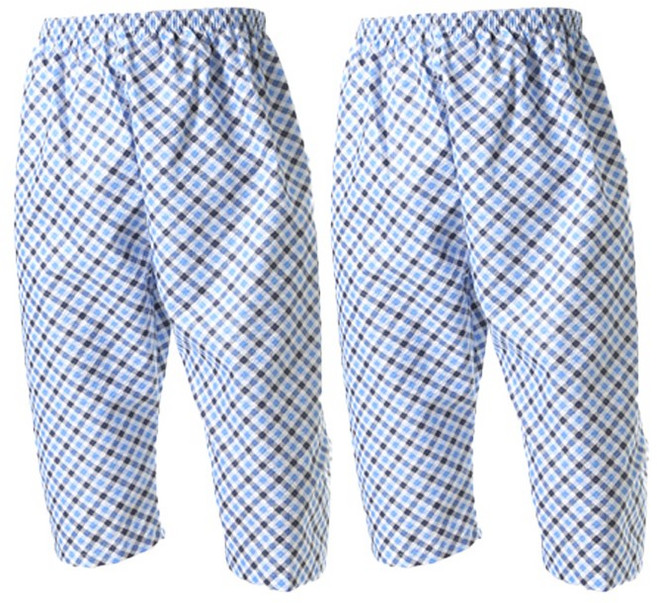 캐리루시 남성용 여름 엠보 체크 파자마 잠옷 반바지 7부 2p