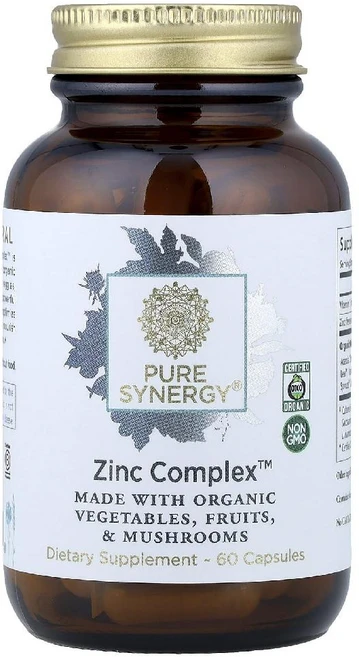 퓨어시너지 아연 징크 컴플렉스 Zinc Complex 비타민C 미네랄 캡슐 60정, 1개 - 쿠팡