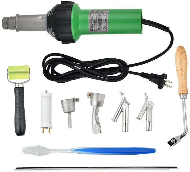 1600W 플라스틱 용접기 뜨거운 공기 토치 플라스틱 용접 총 용접기 권총 PE PVC 플라스틱 수리 도구 키트, 01 220V, 01 CN, 01 빠른