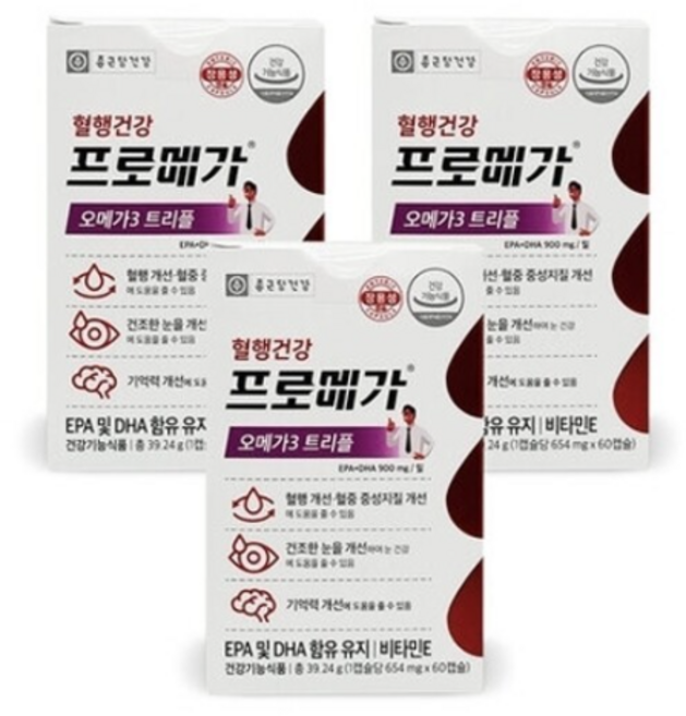 프로메가 오메가3 트리플 39.24g, 60정, 3개