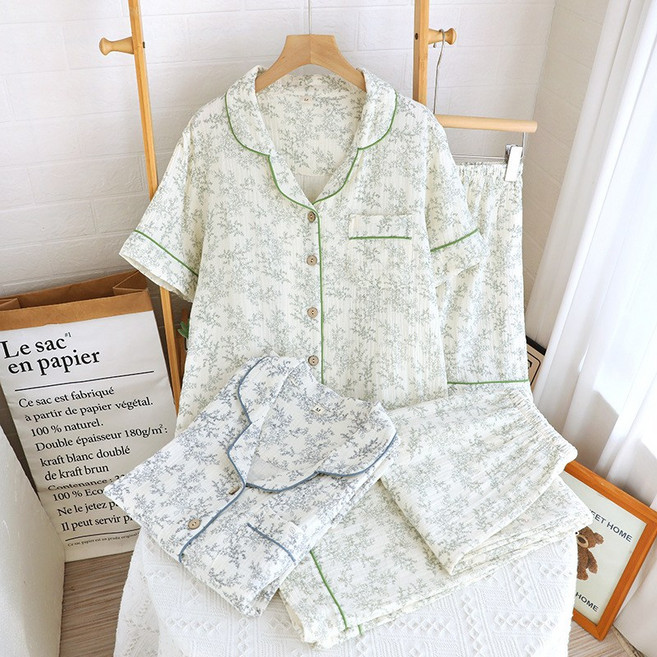 거즈면 잠옷 순면 파자마 세트