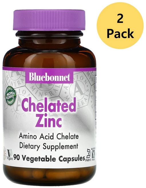 Bluebonnet Nutrition 블루보넷 킬레이트화 아연 90정 x 2개 - 쿠팡