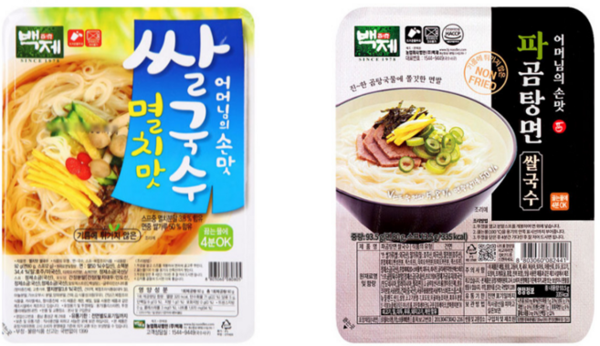 유니크앤몰 어머니의 손맛! 백제 쌀국수 (김치맛+멸치맛), 92g, 1세트