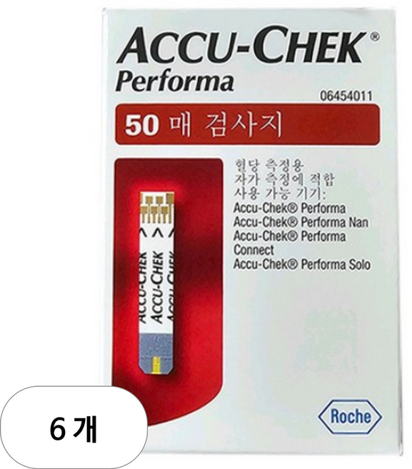아큐첵 퍼포마 혈당측정지, 6개, 50개입