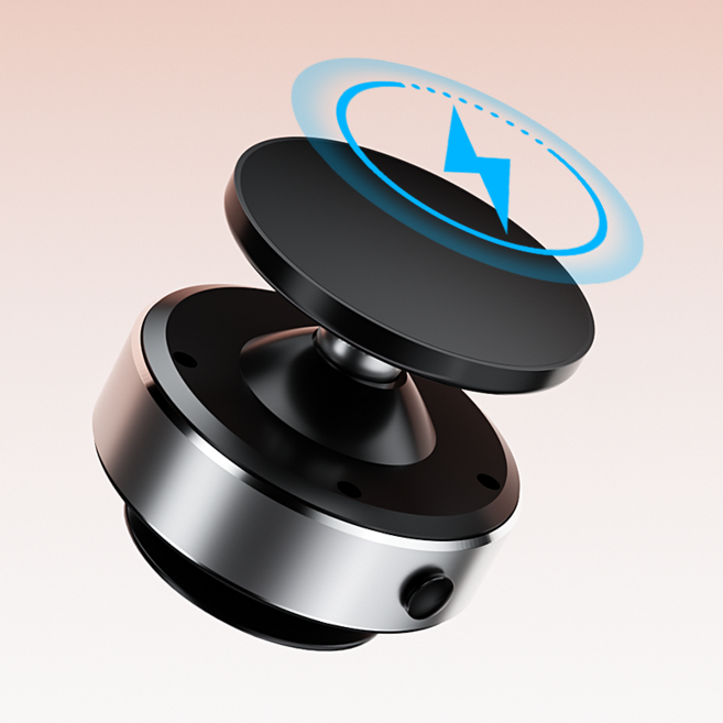 laderive맥세이프 핸드폰 스위치형 거치대 진공 흡착 자석 핸드폰 거치대, 1개, 블랙