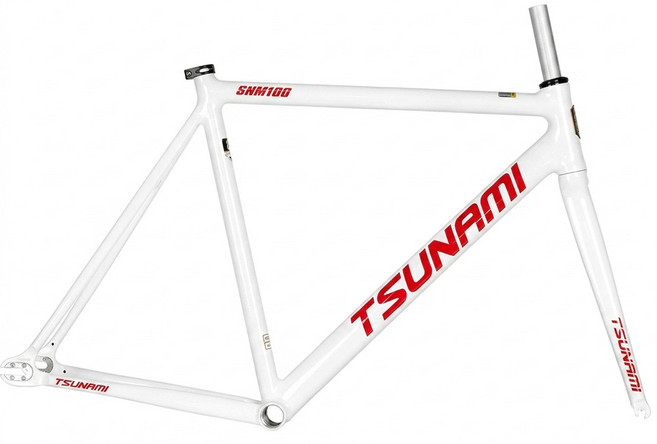 쓰나미픽시 프레임셋 SNM100 TSUNAMI 알루미늄 프레임(포크+헤드셋+스타너트+싯클램프포함), 1개, 화이트레드