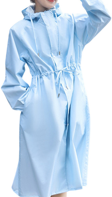 아띠꼴로 여성 우비 코트형 판초우의 예쁜 패션 골프 레인코트 롱우의, 스카이블루, 1개