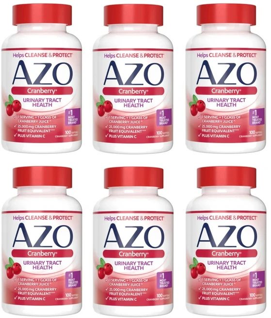 AZO 아조 크랜베리 추출물 무설탕 100정 6팩 - 쿠팡