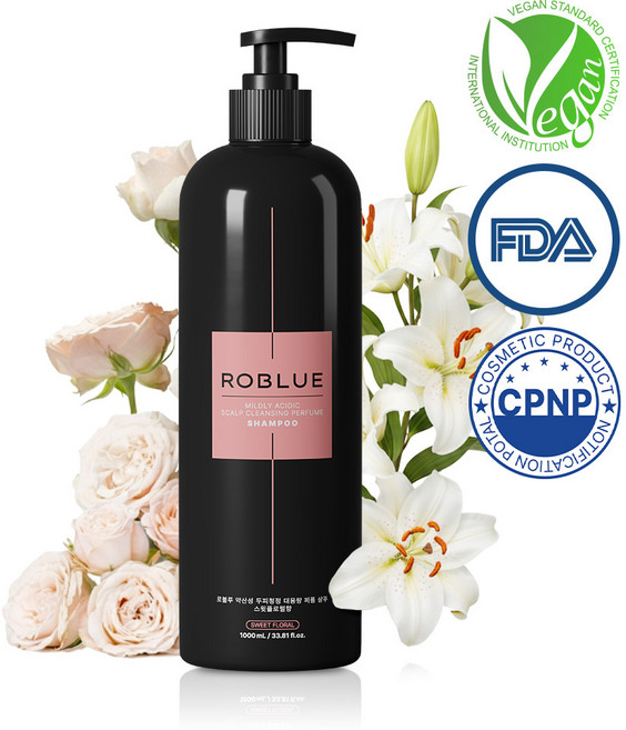 로블루 여성 샴푸 1 위 향기좋은샴푸 비듬 단백질 대용량 샴푸 향수 향기 퍼퓸 약산성샴푸 스윗플로럴, 1L, 1개