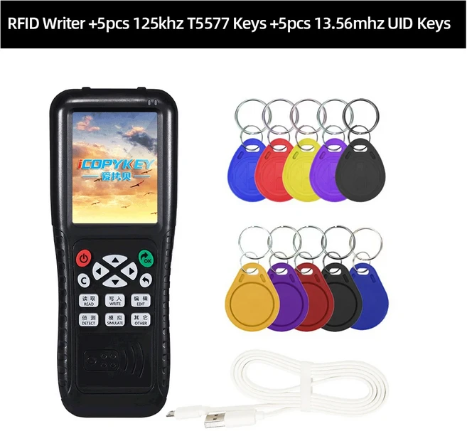 전체 디코드 기능을 갖춘 iCopy RFID 복사기 스마트 카드 키 3 5 8 영어 최신 NFC IC 리더기, 04 t5577 key UID key