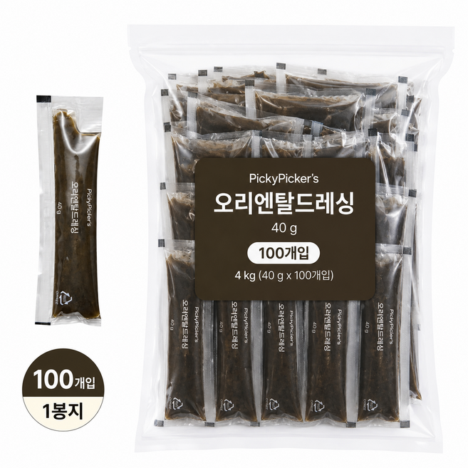 피키피커스 일회용 오리엔탈드레싱, 100개, 40g