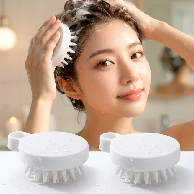 모노바디 두피 마사지 샴푸 브러쉬, 1개, 화이트