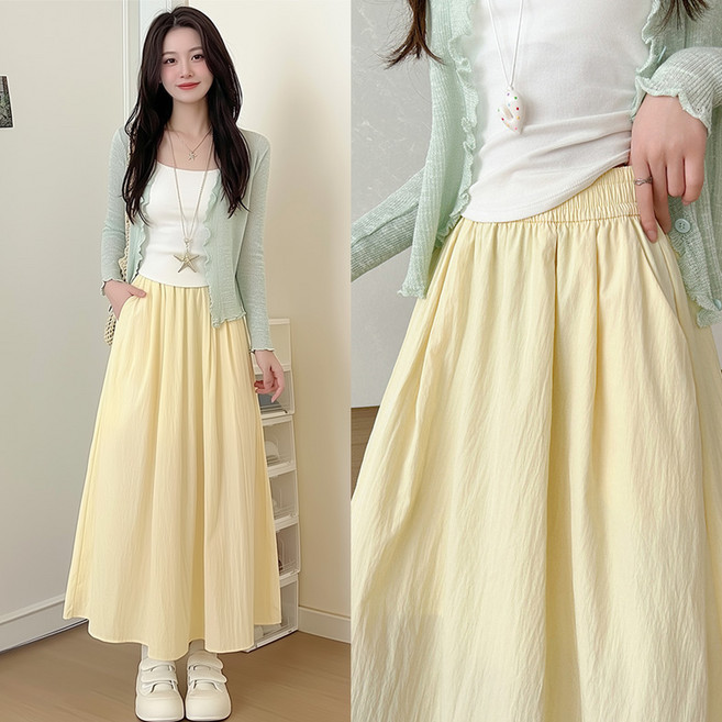 스토리원 WM-SSSK044 여성 11가지 감성 컬러 롱 스커트