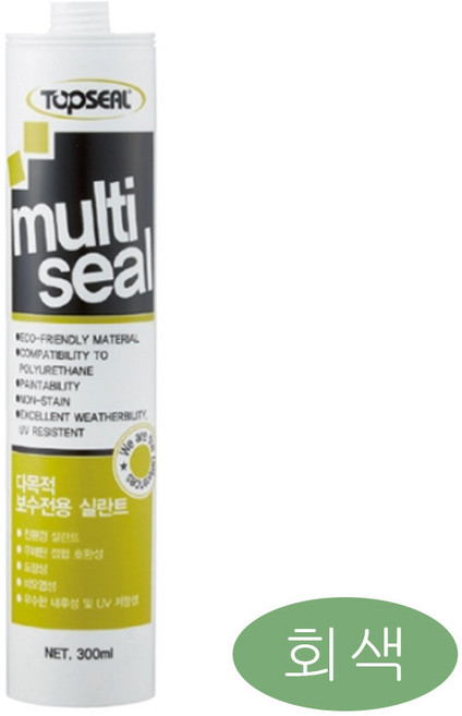 [박스판매] 탑씰 멀티씰 변성 우레탄 방수 실리콘 외부 외벽 옥상 바닥 크랙보수(25개입), 회색1박스, 1개