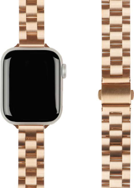 모할랩 애플워치 3/4/5/6/7/8/SE 호환 슬림 리미티드 스트랩 + 보호필름 1p 세트, 03로즈골드, 38mm