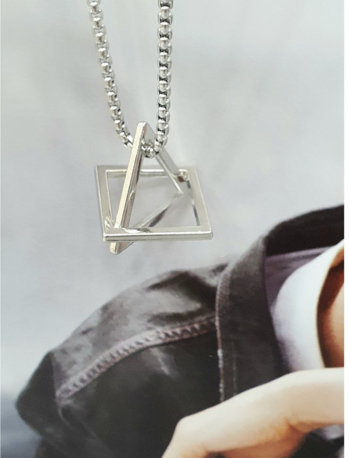 레몬트리 4레오 기하학패턴 프렌즈 남성 체인목걸이*기프트박스