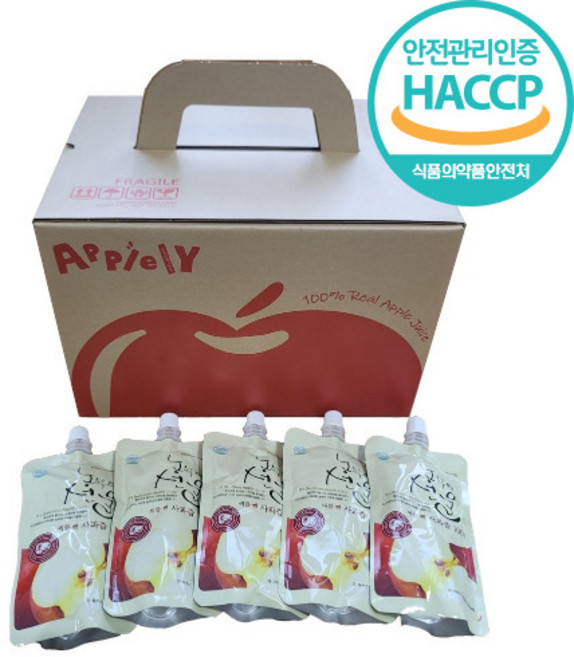 경북 순수 사과즙 착즙주스 사과쥬스 사과주스 120ml 30포 50포, 100%생사과즙_50팩