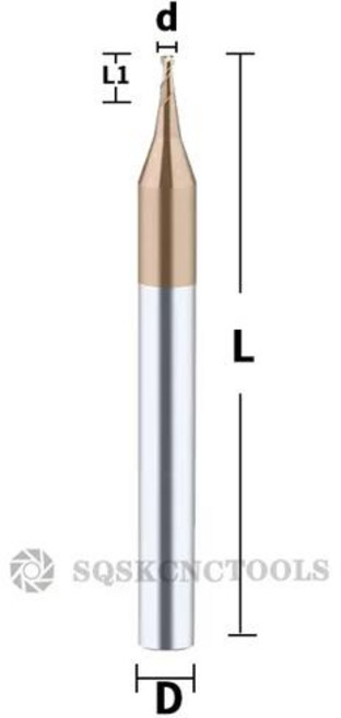 LOCO 마이크로 플랫 엔드 밀 2F 초경 CNC 밀링 커터 HRC55 0.2-3.0mm 긴 목 조각 라우터 비트, 01 Micro Milling Cutter, 49 2.0dx12x4Dx50L
