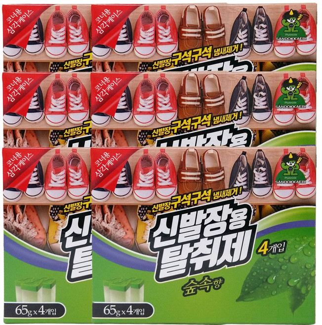 산도깨비 신발장용 탈취제 65g*4개입, 260g, 6개