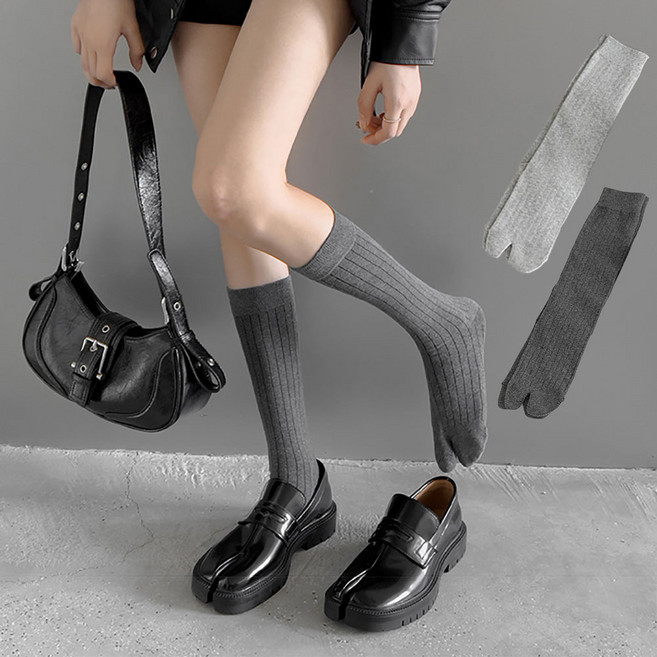 에이블탑 여성 타비양말 얇은 여름 골지 니삭스 2족 n332