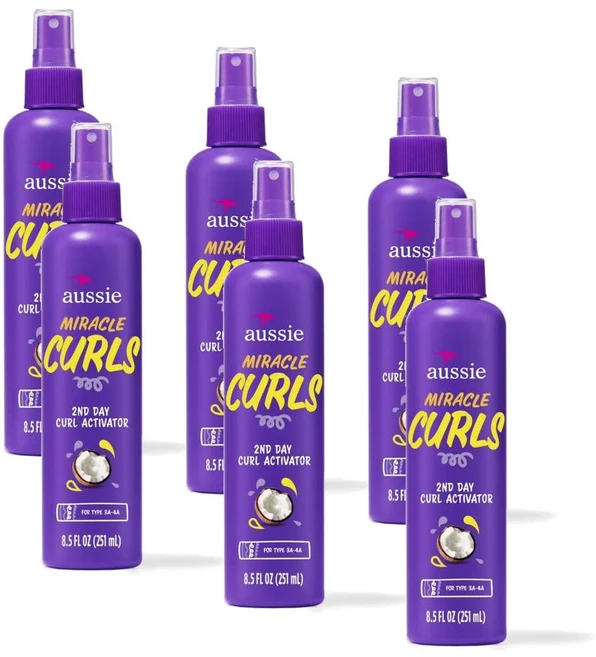 오지 미라클 컬 스프레이 젤 Aussie Miracle Curls 2nd Day Curl Activator Spray Gel, 6개, 251ml - 쿠팡