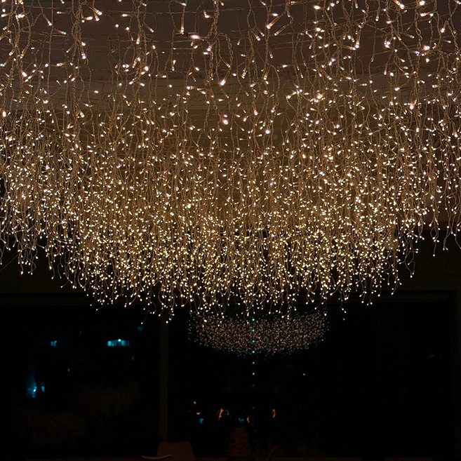 크리스마스 LED 24V 고드름 전구 호텔식 무드 캠핑 줄조명 파이라이트, 웜색, 7개