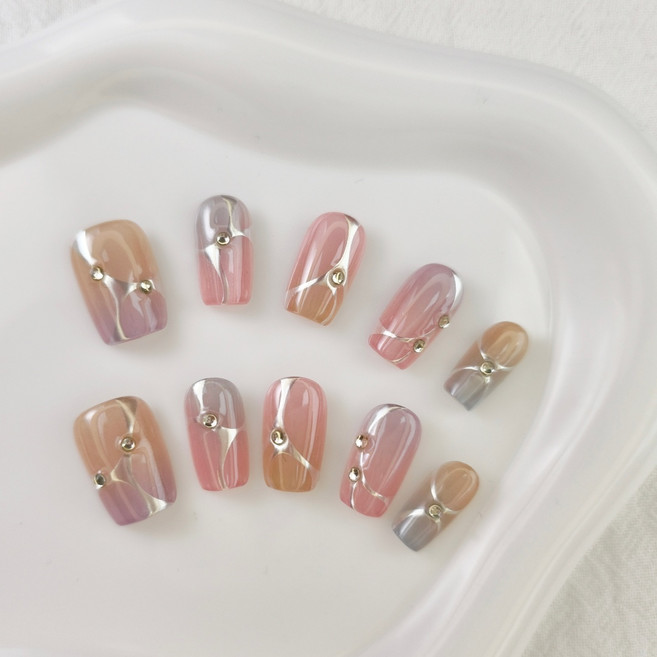 천안각 [초특가] 핸드메이드 수작업 큐빅 붙이는 인조손톱 [당일배송], 1개, 디자인 A - XS