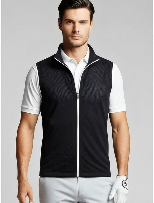 클라우스 남성 매쉬 풀집업 골프조끼 KL1210