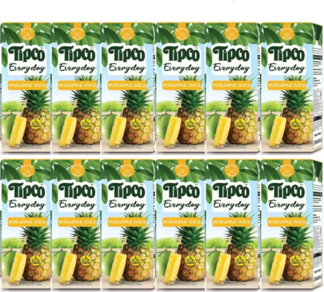 코스트코 팁코 파인애플 착즙주스 200ML X 12 + 더메이런알콜티슈, 12개