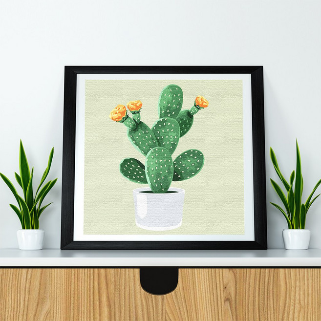 플레이어바웃 DIY 명화그리기 유화 그림 20 x 20 cm, 만세 선인장 (BX2415), 1개