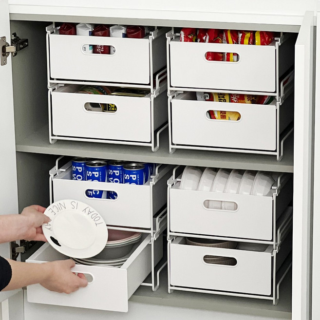 [당일출고] 빅사이즈! 루시아이 스택 슬라이딩 팬트리 정리함, 특대형, 1개