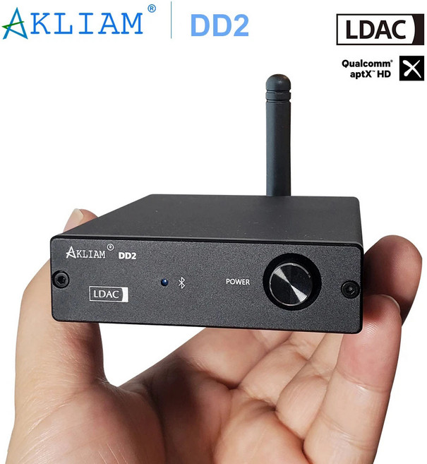 AkLIAM DD2 블루투스 5.1-SPDIF 동축 및 광 출력 디지털 인터페이스 LDAC 컨버터, Black