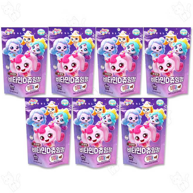 해호 캐치티니핑 칼슘비타 츄잉정 52.5g 초코맛, 7개