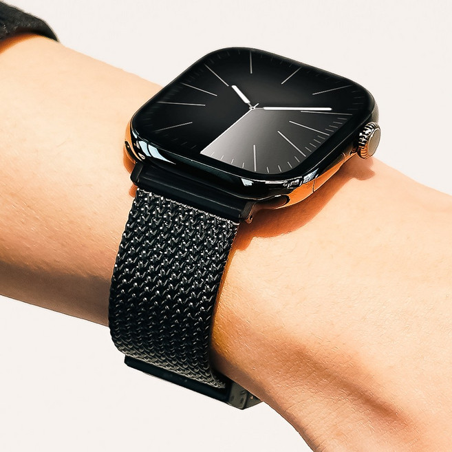 빌틴 애플워치 메탈 유광 스트랩 울트라 슬림, 1개, 코스믹 블랙