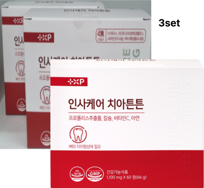 뼈와 치아건강 항산화까지 인사케어 치아튼튼 프로폴리스 칼슘, 6세트, 30정