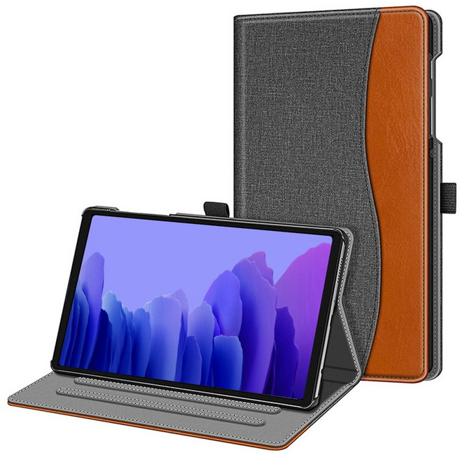 고랩 갤럭시탭 북커버 가죽 케이스 잉그론, 그레이, 1개