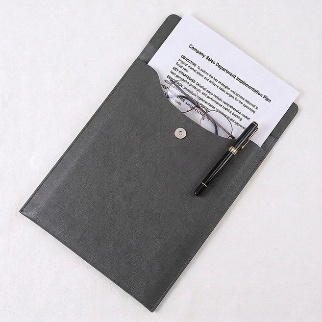 제로앤나인 A4 서류 가죽파우치 클러치 파일 케이스, 1개, 블랙