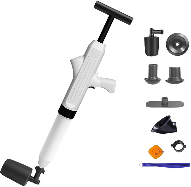 유미코 에어 압력 뚫어뻥 화장실 변기 압축기 강력 원샷 올클린, 화이트