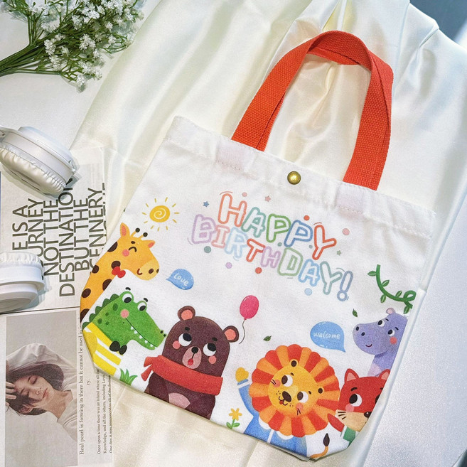 帆布飯盒袋便當手提包可愛學生手提書袋上班上課網紅小拎包