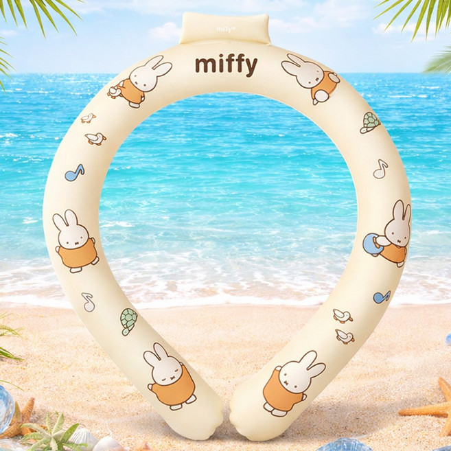 미피 KOREA 정품 유아동 여름 넥쿨러 아이스 쿨링 얼음 스카프, 1개, 블러미(아이보리)