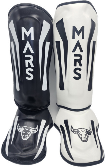 마르스 안전100% 킥복싱 MMA 무에타이 정강이 보호대, 화이트, 1개