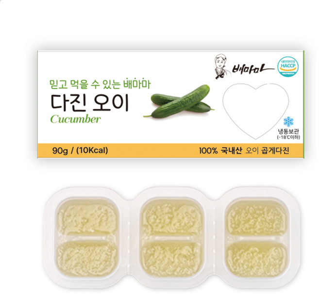 배마마 야채 큐브 44종 토핑 죽, 1개, 90g, 04.오이(곱게다진)