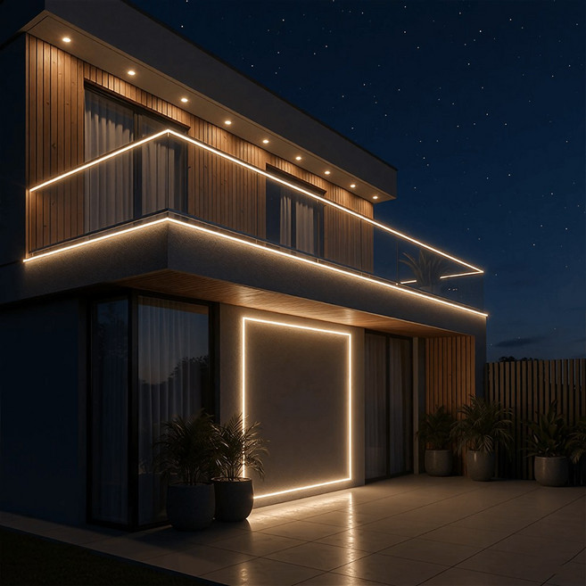 HK Sell 리오스 어댑터 LED 스트립 방수 조명 인테리어 라인 옥외 무드등, 8m, 전구색, 1개