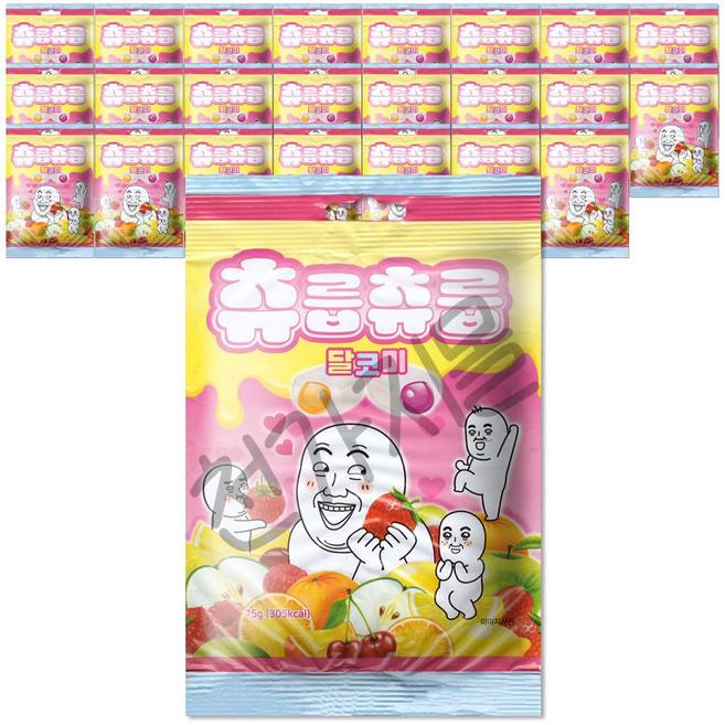이모티콘 츄릅츄릅 달코미 캔디, 75g, 24개