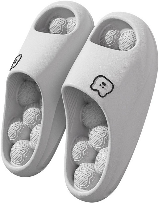 리틀보트 미끄럼방지 푹신 욕실 슬리퍼 실내화, 그레이, 1개