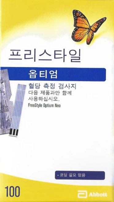 애보트 프리스타일 옵티엄 혈당시험지 혈당측정검사지 100매 - 26년 12월 SW, 1개, 100매입 - 쿠팡