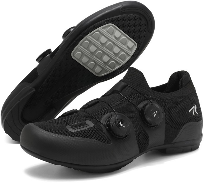 여름 통기성 남녀 평페달 자전거신발 경량 발편한 자전거슈즈, 250, 블랙