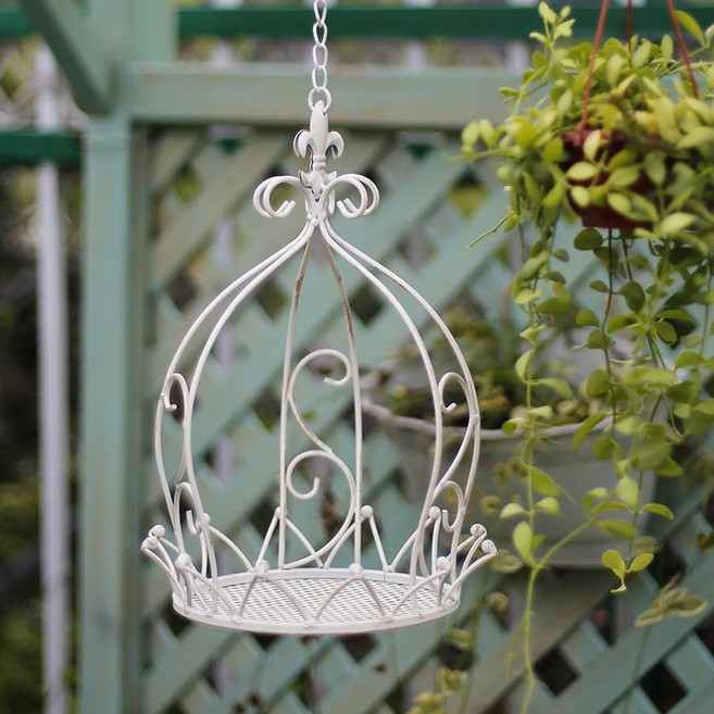 빈티지 테라스 베란다 걸이식 화분 받침대 화분걸이 행잉 플랜츠, 화이트, 1개