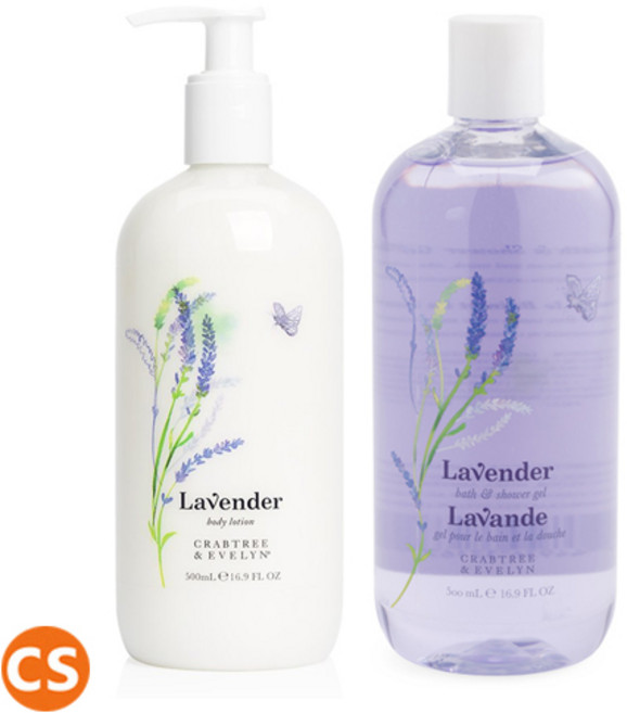 크랩트리앤에블린 라벤더 500ml 바디로션 샤워젤 2개 세트 Crabtree & Evelyn Lavender Body Lotion Shower Gel 2pc Gift, 1세트